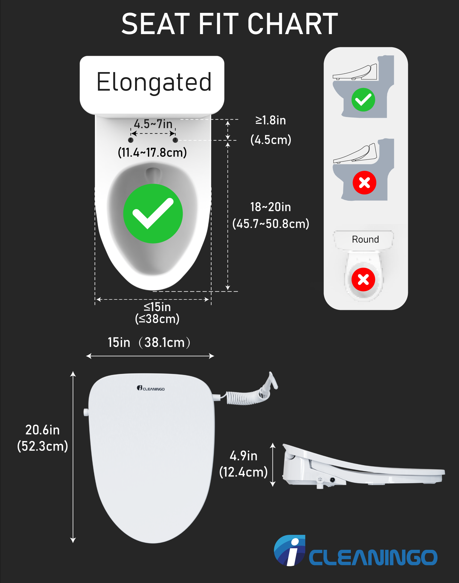 Asiento de inodoro con bidé iCleaningo DC02 Eleve su baño al lujo
